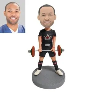 Male weightlifter bobblehead